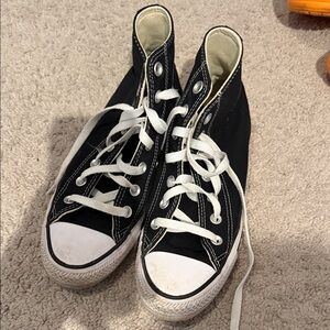 Converse Black High-Tops with White Accents